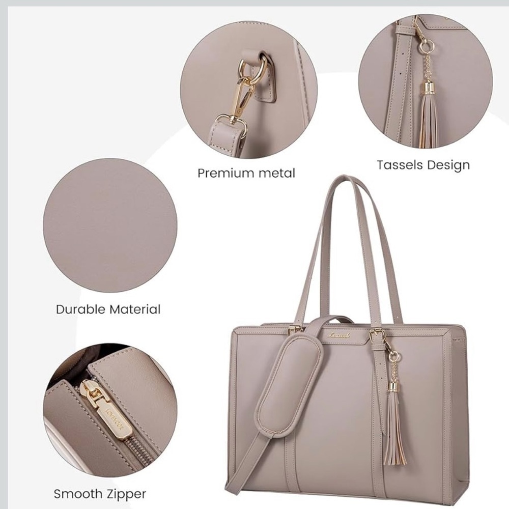 LOVEVOOK Beige Laptop Bag - Picture 5 of 8